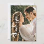 写真エレガントの結婚サンキューカードパーソナライズされた サンキューカード (正面)