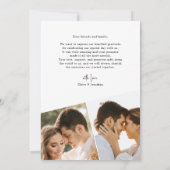 写真エレガントの結婚サンキューカードパーソナライズされた サンキューカード (裏面)