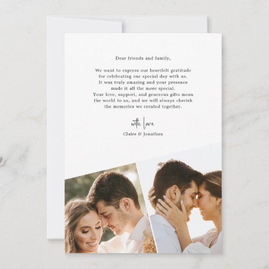 写真エレガントの結婚サンキューカードパーソナライズされた サンキューカード (裏面)