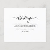 写真エレガントの結婚サンキューカード (裏面)