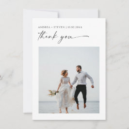 写真エレガントの結婚サンキューカード サンキューカード