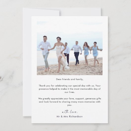 写真エレガントの結婚サンキューカード サンキューカード (裏面)