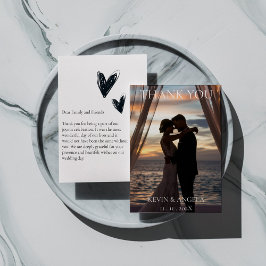 写真エレガントの結婚サンキューカード サンキューカード