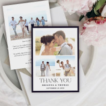 写真エレガントの結婚サンキューカード
