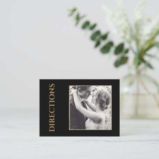 写真エレガントの結婚シャンパンの方向 エンクロージャーカード (スタンド正面)