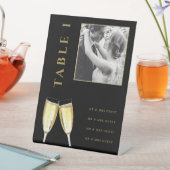 写真エレガントの結婚シャンパンテーブル番号 台座サイン (インサイチュ)