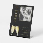 写真エレガントの結婚シャンパンテーブル番号 台座サイン (正面)