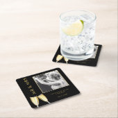 写真エレガントの結婚シャンパン スクエアペーパーコースター (インサイチュ)
