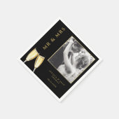 写真エレガントの結婚シャンパン スタンダードカクテルナプキン (角)