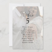 写真エレガントの結婚座席表カード 招待状 (裏面)