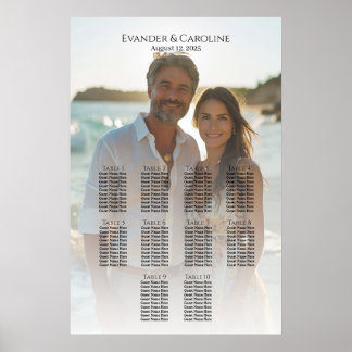 写真エレガントの結婚座席表10個 ポスター
