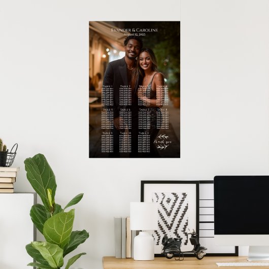 写真エレガントの結婚座席表11表 ポスター (ホームオフィス)