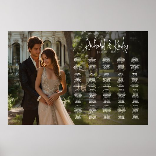 写真エレガントの結婚座席表20台 ポスター (正面)