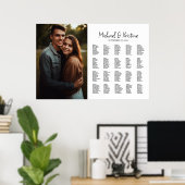 写真エレガントの結婚座席表（編集可能） ポスター (ホームオフィス)