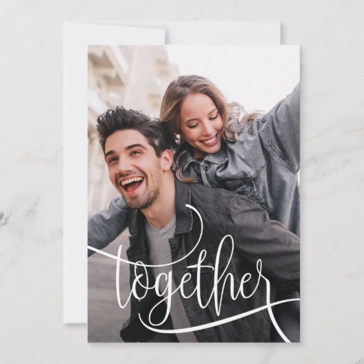 写真エレガントの結婚式のスクリプトの日付の保存 セーブザデート (正面)