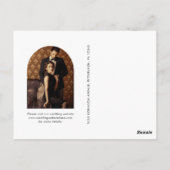 写真エレガントの結婚式のスクリプト日付の保存 ポストカード (裏面)