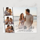 写真エレガントの結婚式のスクリプト日付の保存 案内ポストカード (正面)