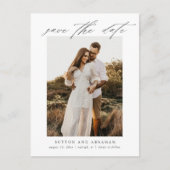写真エレガントの結婚式のスクリプト日付の保存 案内ポストカード (正面)
