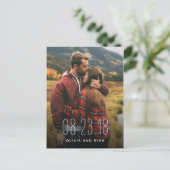 写真エレガントの結婚式は日付を保存 案内ポストカード (スタンド正面)