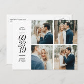 写真エレガントの結婚式は日付を保存 案内ポストカード (正面/裏面)