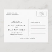 写真エレガントの結婚式は日付を保存 案内ポストカード (裏面)