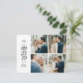 写真エレガントの結婚式は日付を保存 案内ポストカード (スタンド正面)