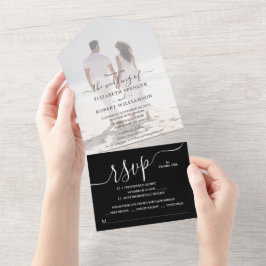 写真エレガントの結婚数 オールインワン招待状