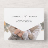 写真エレガントの結婚数 オールインワン招待状 (裏面)