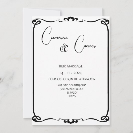 写真エレガントの結婚数 セーブザデート (裏面)