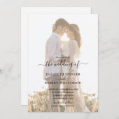 写真エレガントの結婚数 招待状 (正面/裏面)