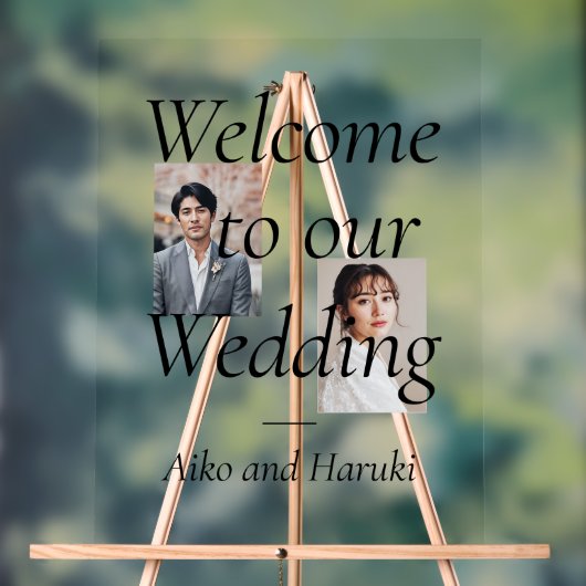 写真エレガントの結婚歓迎 アクリルサイン (ニュートラル)