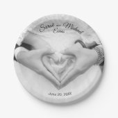 写真エレガントの結婚紙プレート ペーパープレート (正面)