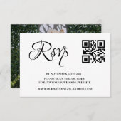 写真エレガントの結婚QRコード 出欠カード (正面/裏面)