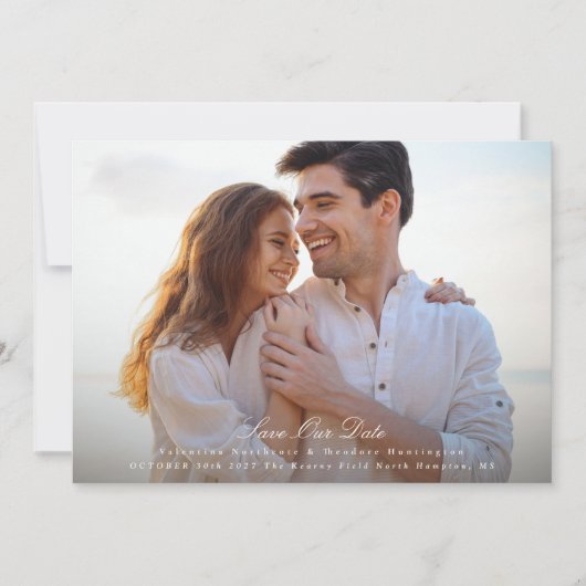 写真エレガントの結婚webサイトQRコード金ゴールド花模様 セーブザデート (正面)