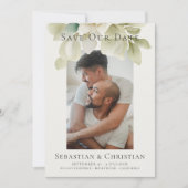 写真エレガントの葉が日付を保存結婚する (正面)