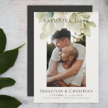 写真エレガントの葉が日付を保存結婚する