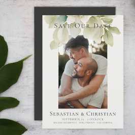 写真エレガントの葉が日付を保存結婚する