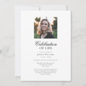 写真エレガントの葬儀お祝い 招待状 (正面)