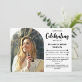 写真エレガントの葬儀 – 生活お祝い 招待状 (スタンド正面)