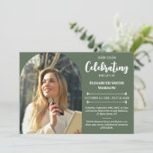 写真エレガントの葬儀 – 生活お祝い 招待状 (スタンド正面)