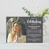 写真エレガントの葬儀 – 生活お祝い 招待状 (スタンド正面)