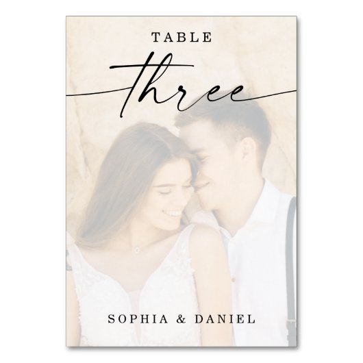 写真エレガントの表結婚番号3 テーブルナンバー (裏面)