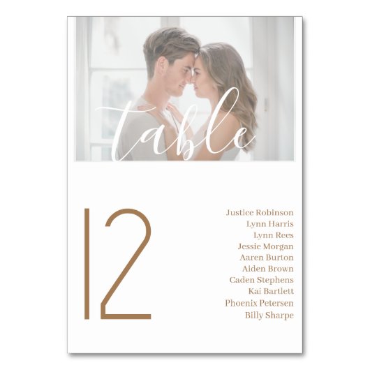 写真エレガントの表結婚白の表番号 テーブルナンバー (正面)