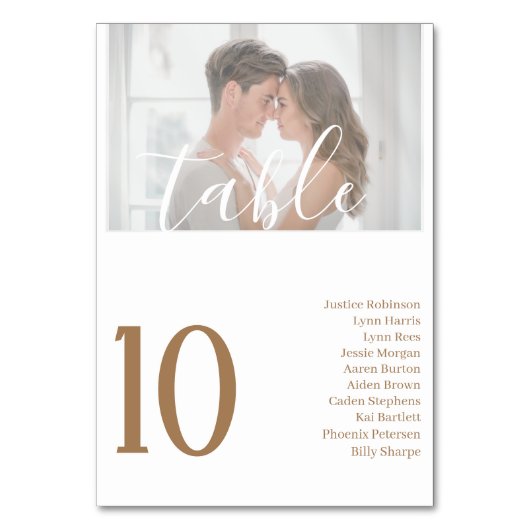 写真エレガントの表結婚白の表番号 テーブルナンバー (正面)