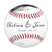 写真エレガントの記念日の名前パーソナライズされた日 野球ボール (裏面)
