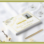 写真エレガントの記念結婚パーティー金箔 ゲストブック