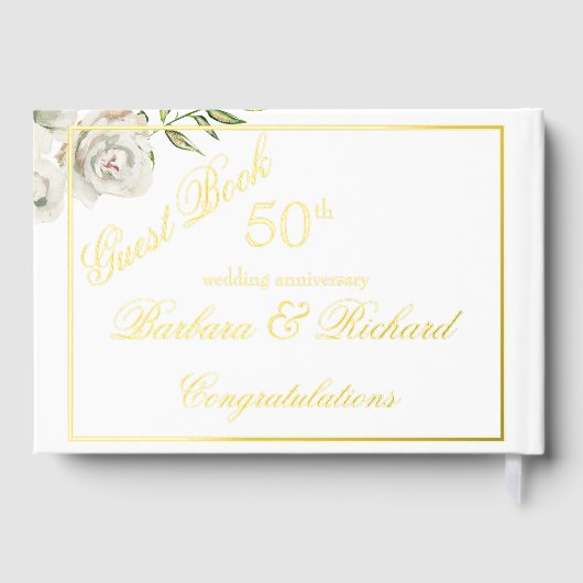 写真エレガントの記念結婚パーティー金箔 ゲストブック (裏面)