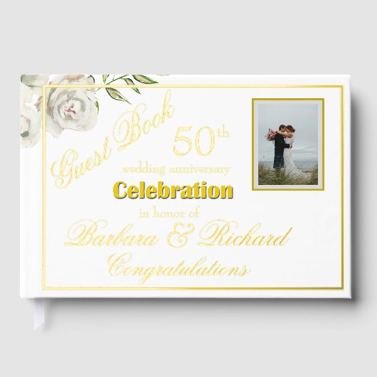 写真エレガントの記念結婚パーティー金箔 ゲストブック (正面)