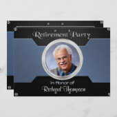 写真エレガントの退職パーティの招待状 招待状 (正面/裏面)