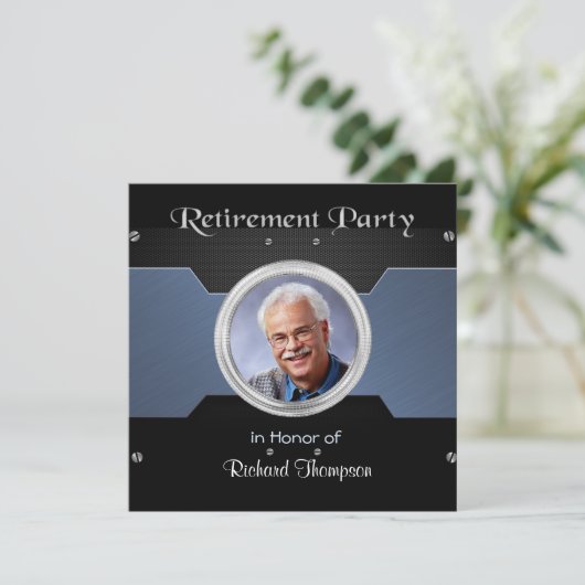 写真エレガントの退職パーティの招待状 招待状 (スタンド正面)